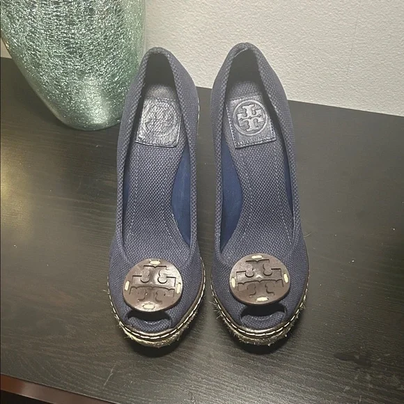 Tory Burch Dark Blue Espadrille Wedges…send me offers!! - Picture 2 of 8